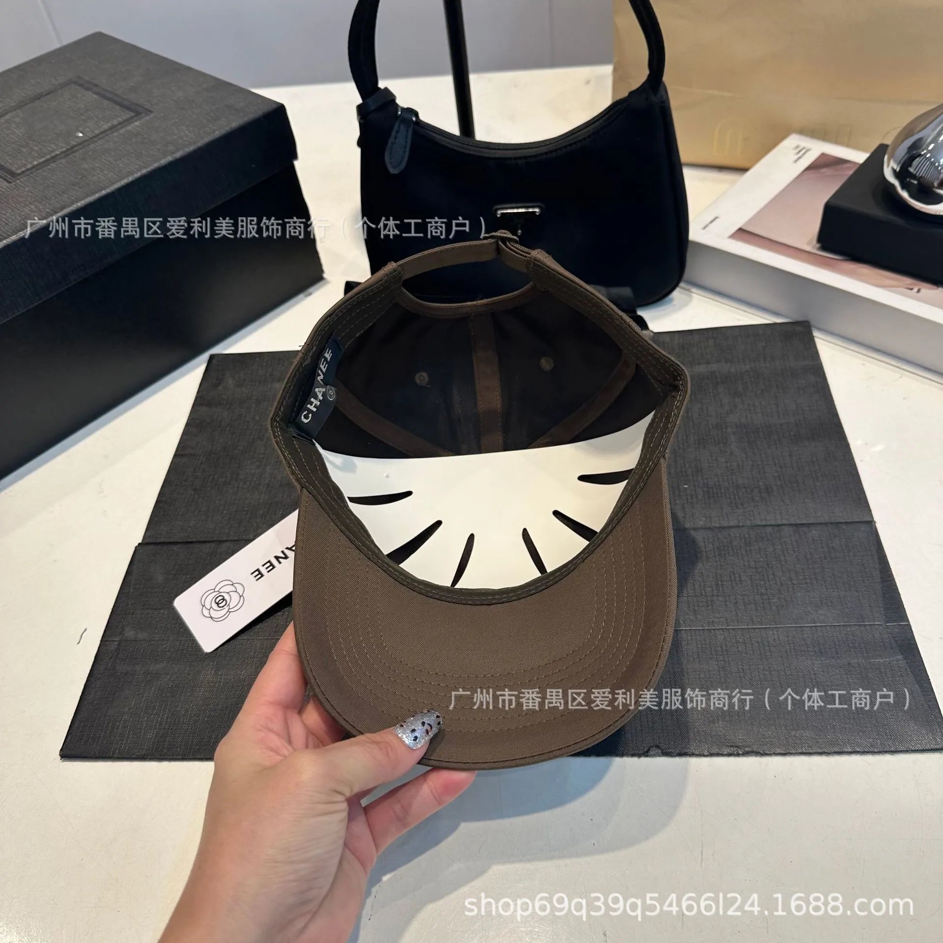Chanel CC Logo Embroidered Black Baseball Cap - 12