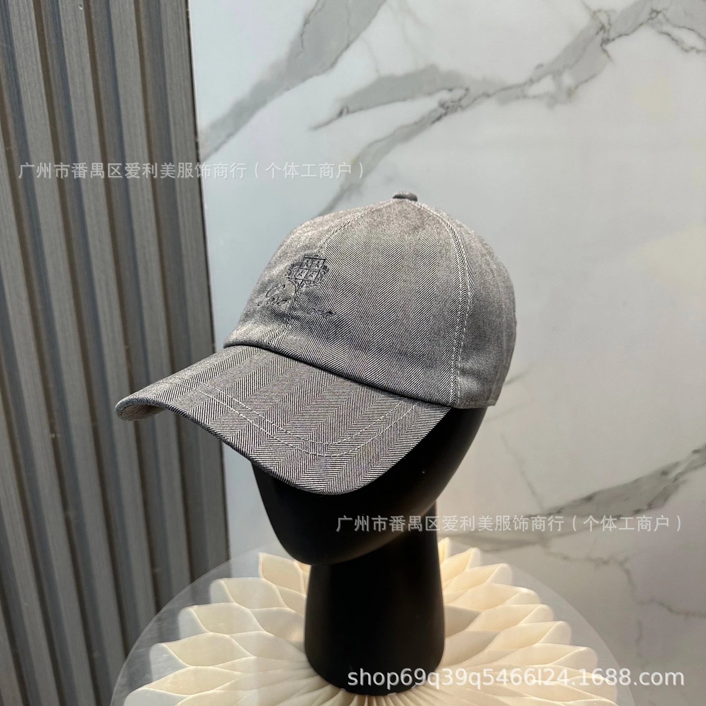 Unbranded Hats Embroidered Crown Herringbone Baseball Cap image 2