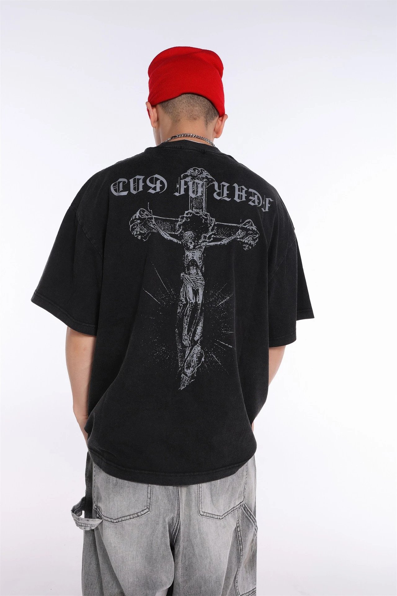 Design Testament Band Graphic Oversized T-Shirt Black T-Shirts - 36