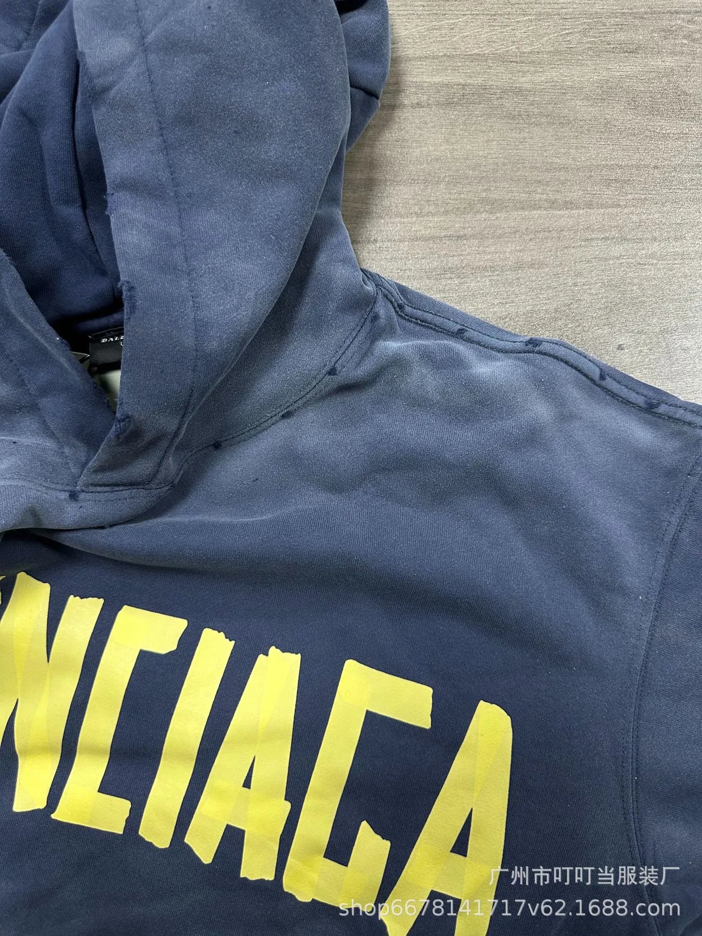 Balenciaga Graphic Print Oversized Hoodie Black - 6