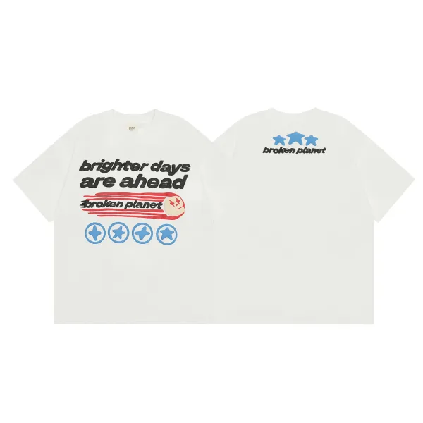 Broken Planet Brighter Days Ahead Graphic T-Shirt White - 1