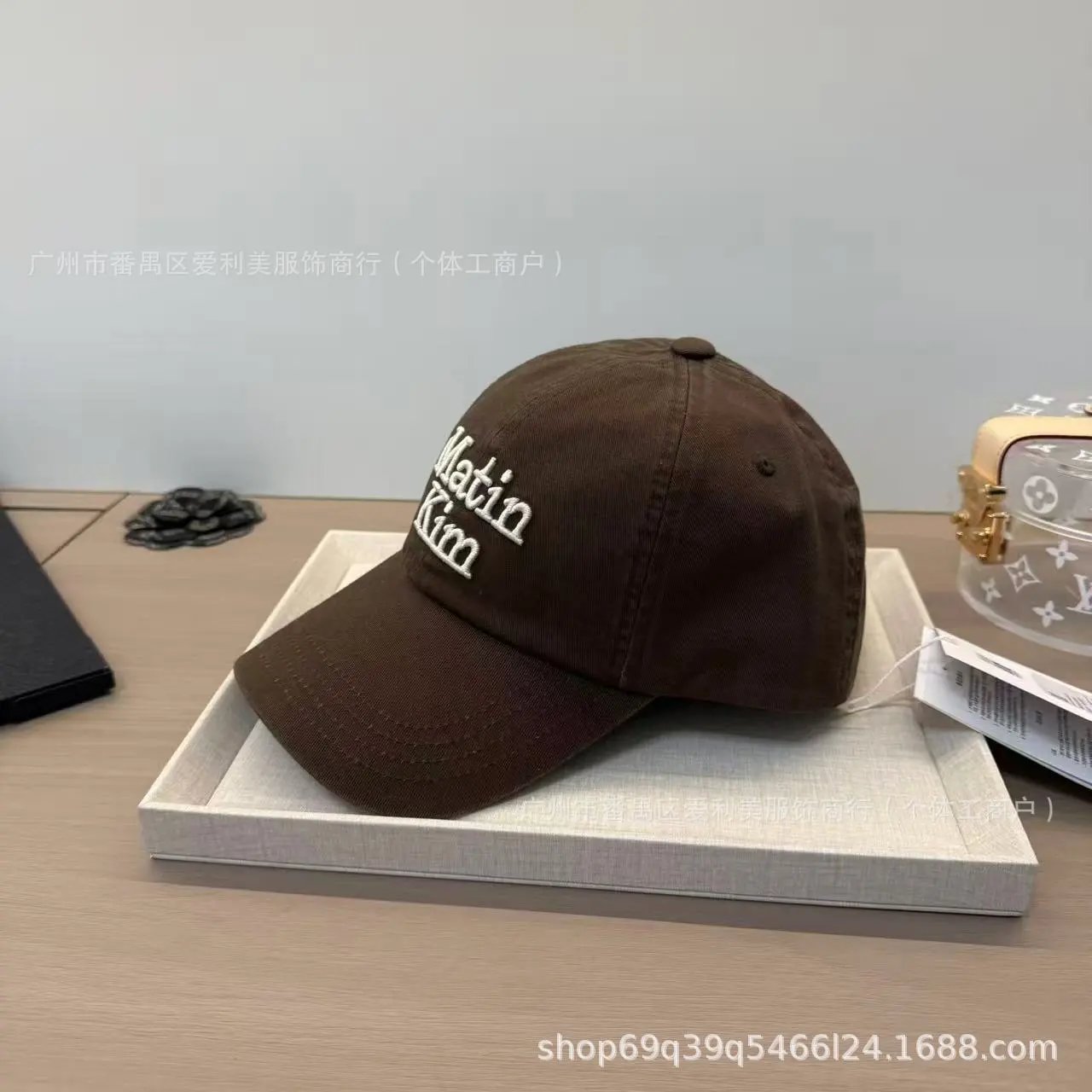 Matin Kim Embroidered Beige Baseball Cap - 17