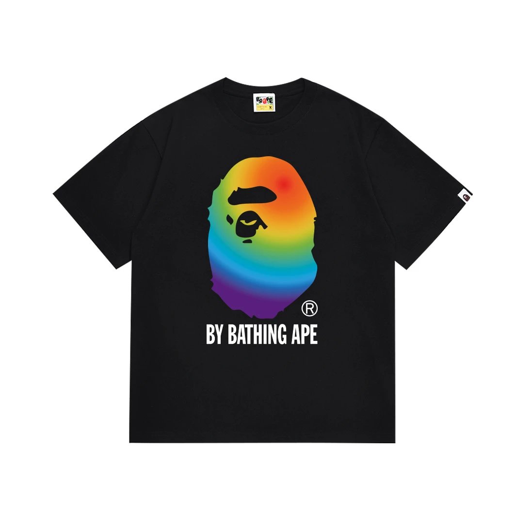 A BATHING APE T-Shirts Head Graphic Short-Sleeve T-Shirt — 082 black