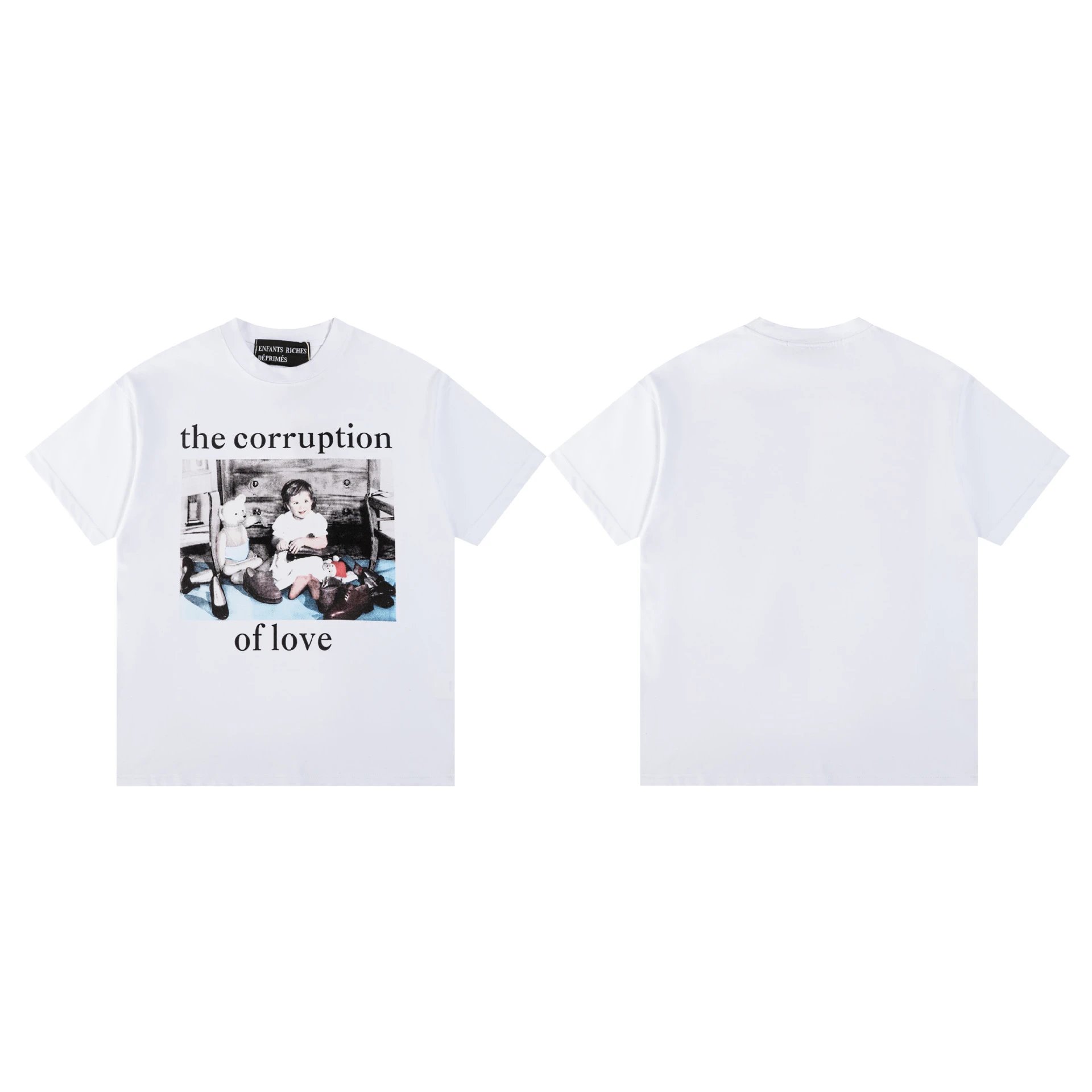 Enfants Riches Déprimés Newspaper Print Graphic T-Shirt White and Black - 17