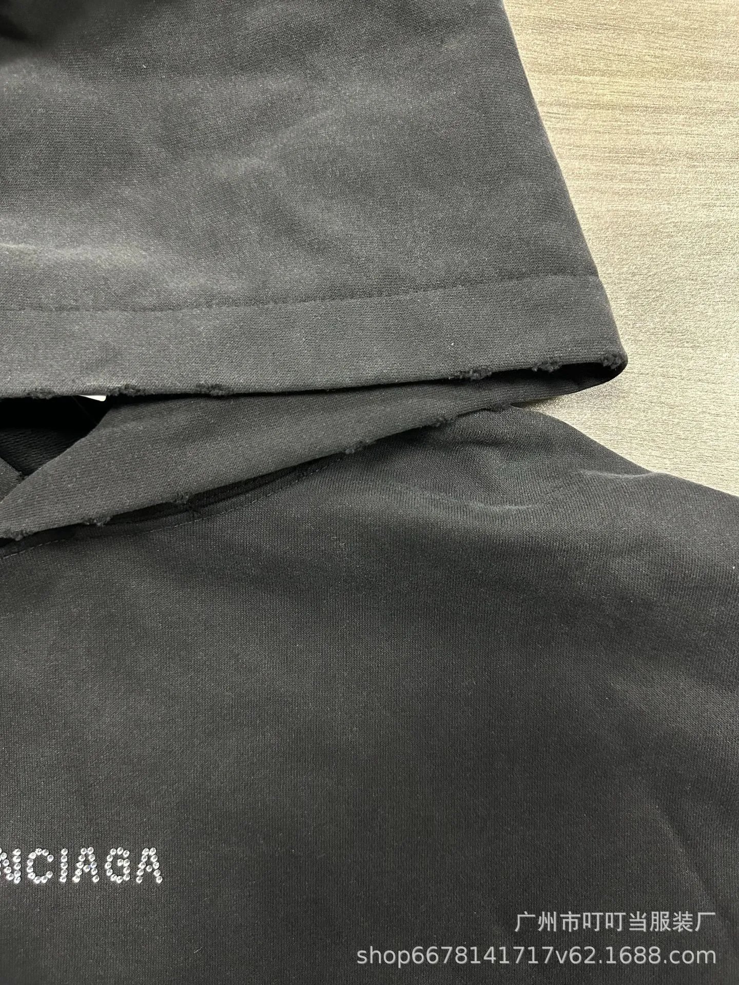 Balenciaga Graphic Print Oversized Hoodie Black - 10