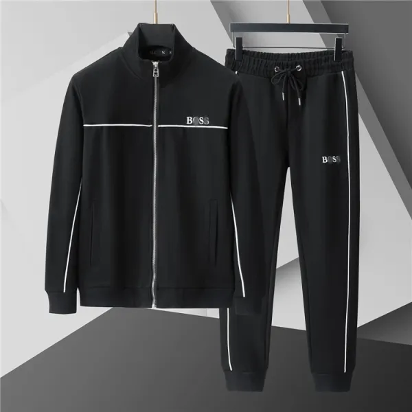 Hugo Boss Tracksuit Black White Stripe - 1