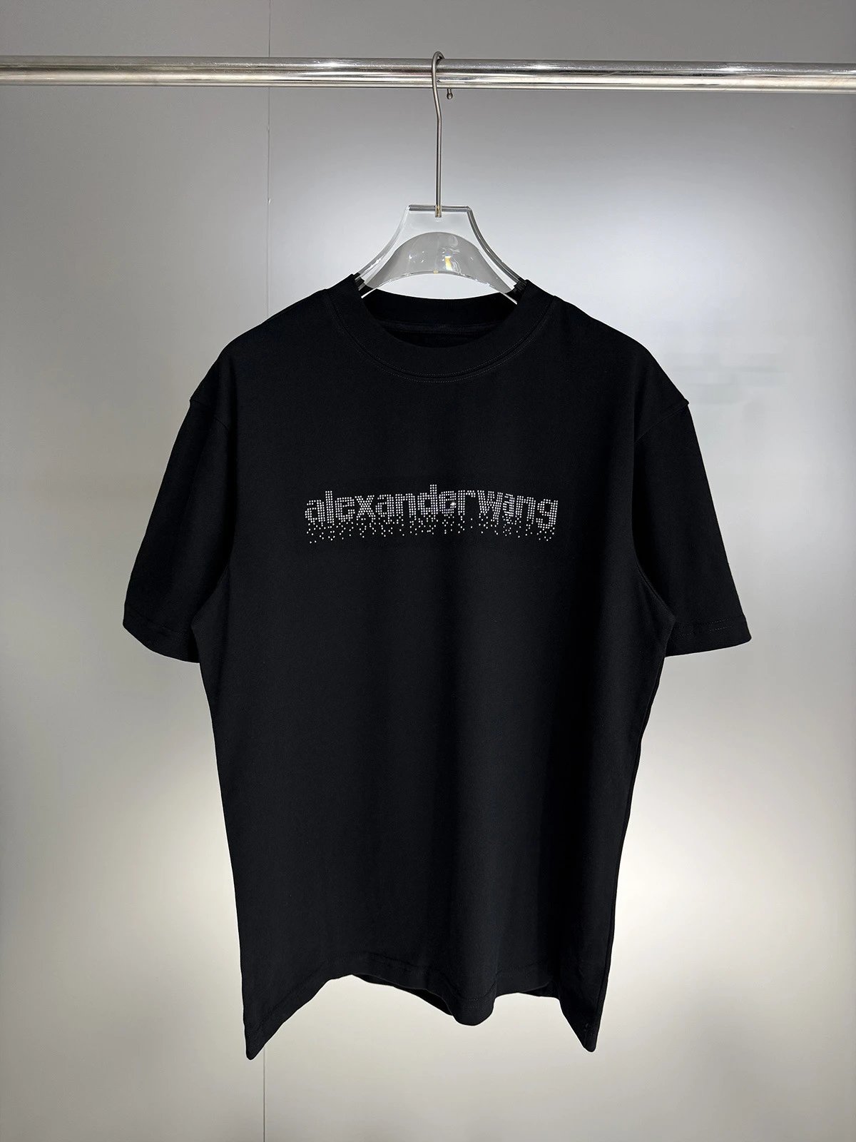 Alexander Wang Wang Logo Embroidered Black T-Shirt - 16