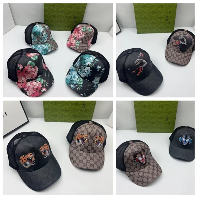 Gucci Hats Mesh Baseball Cap with Animal Embroidery product detail image 1