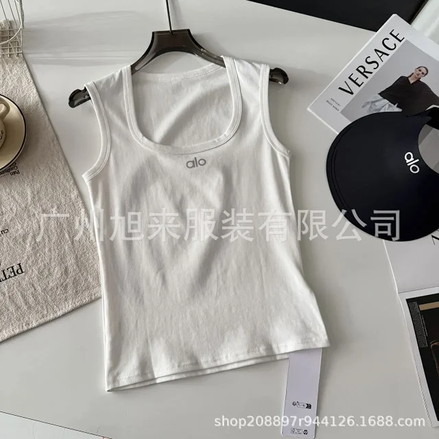 Alo Vests Logo Square-Neck Tank Top product detail image 8