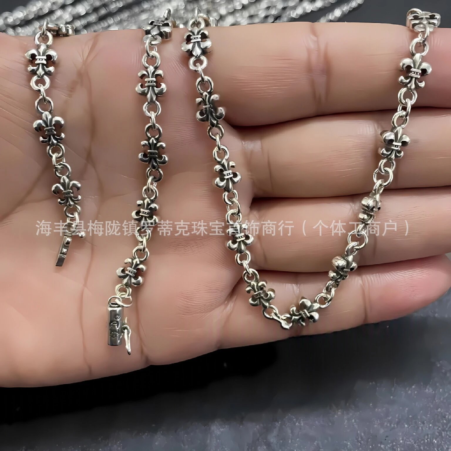 Design Silver Chain Link Necklace with Lobster Clasp Jewelry - 10