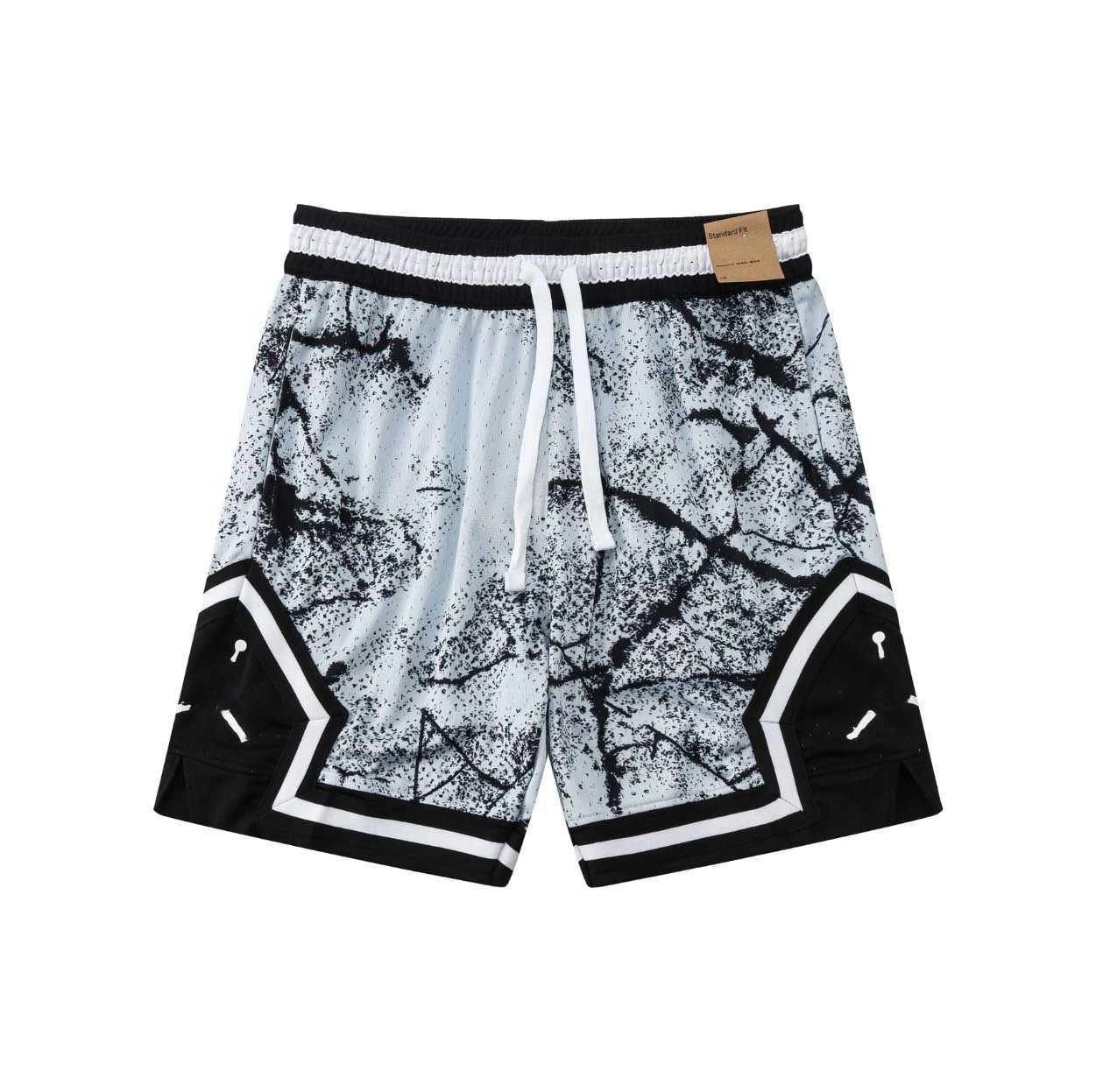 Design Mesh Basketball Shorts Blue and Cream - 7
