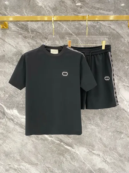 Gucci Interlocking G Logo Black T-Shirt and Shorts Set - 1