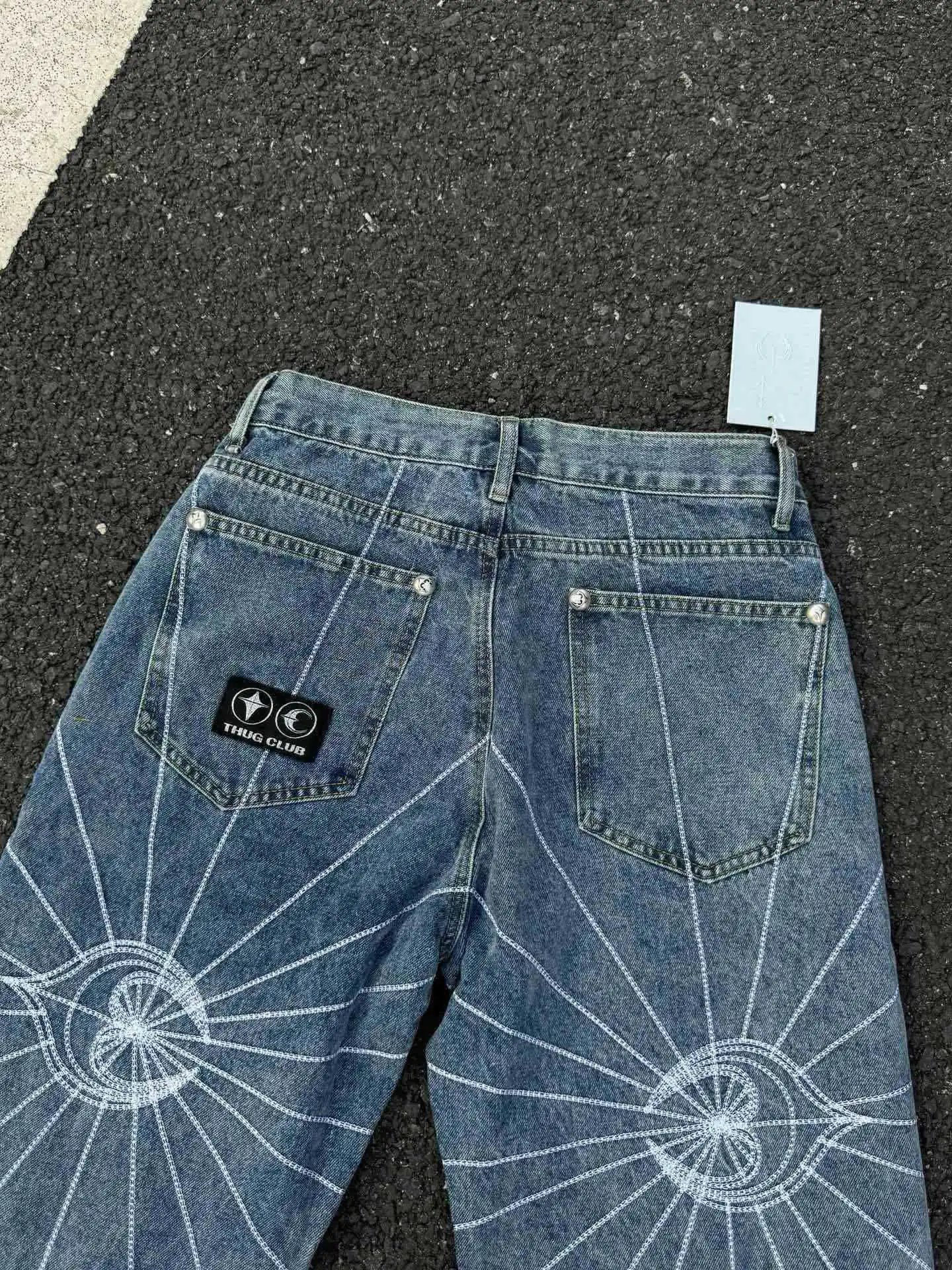 Denim Tears Starburst Embroidered Raw Hem Jeans - 20