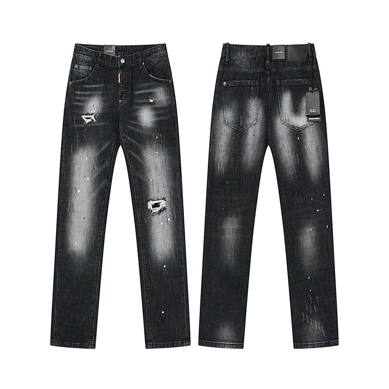 Dsquared2 Distressed Black Paint-Splatter Jeans - 16