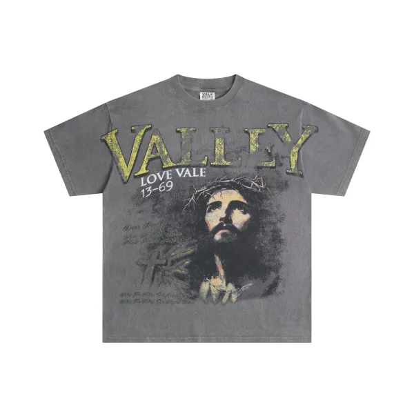 Design Vale Valley Love Vale Graphic T-Shirt Gray T-Shirts - 1