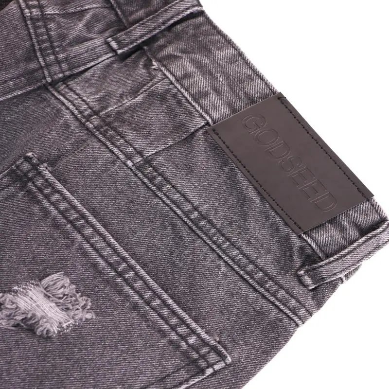 Godspeed Logo-Embroidered Distressed Black Flared Jeans - 13