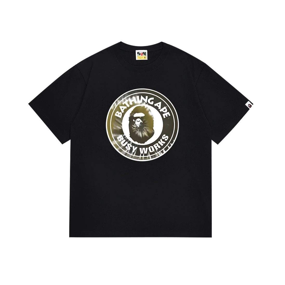 A BATHING APE T-Shirts Head Graphic Short-Sleeve T-Shirt — 078 Black and Green