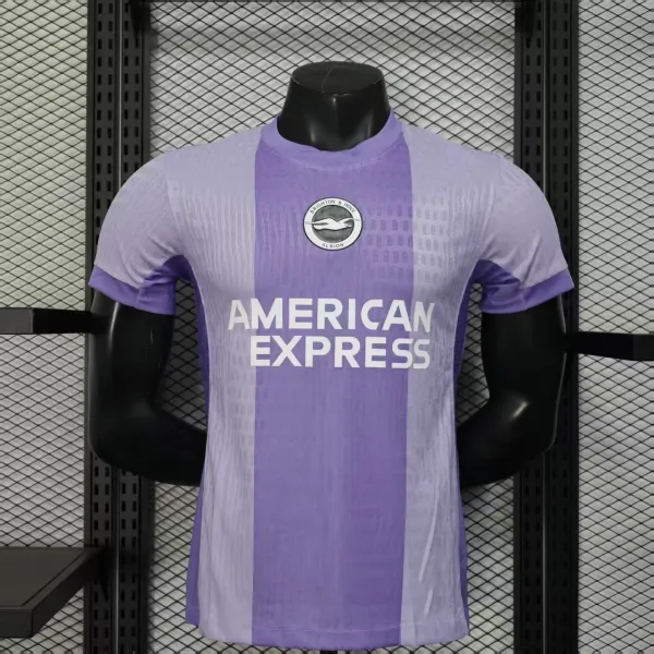 Design Brighton & Hove Albion 2023-24 Third Jersey Purple / White Stripe Jersey - 1