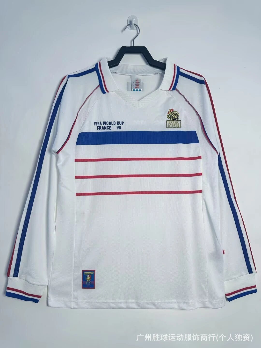 Argentina AFA 1994 Away Jersey Blue Black Diamond Pattern Long-Sleeve Soccer Jersey - 17