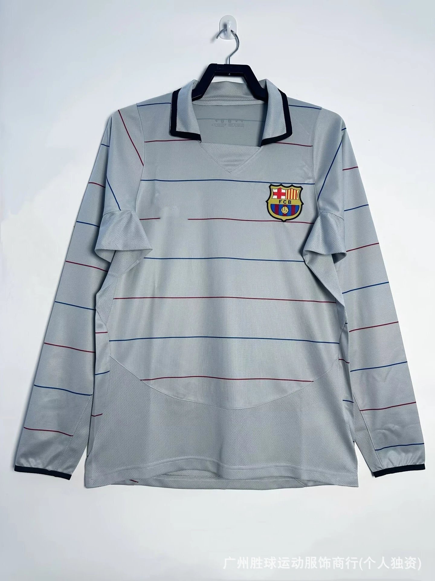 Argentina AFA 1994 Away Jersey Blue Black Diamond Pattern Long-Sleeve Soccer Jersey - 8