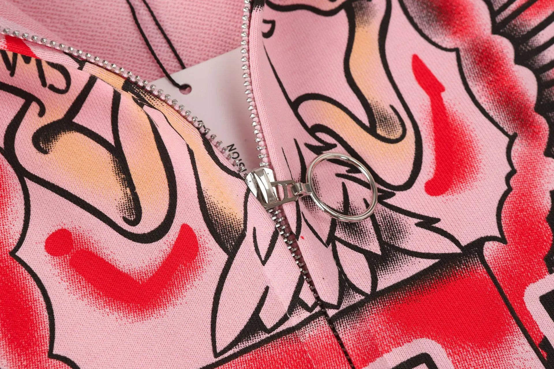 Design Vale Dreams Eagle Print Pink Zip-Up Hoodie - 14