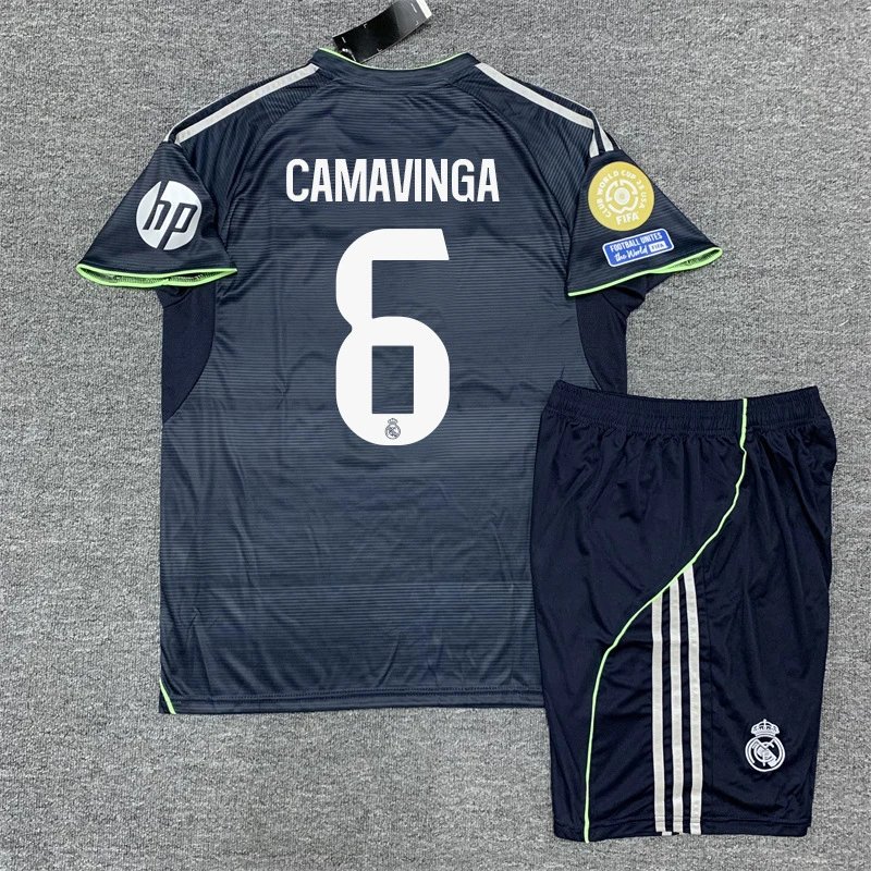 Real Madrid Carvajal #2 Away Kit Navy Green Jersey and Shorts Set - 29