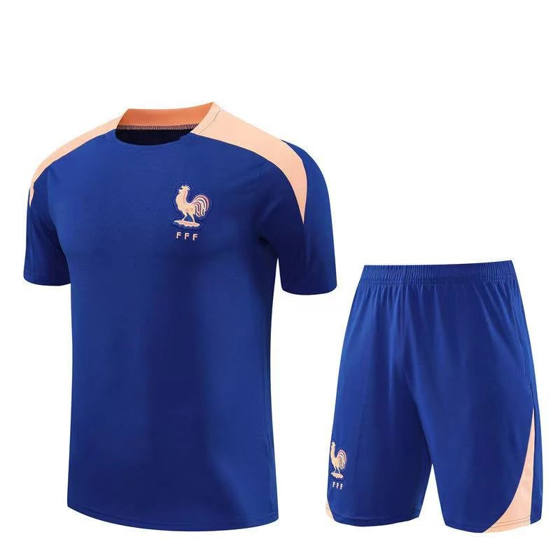 CBF Brazil Training Kit Black Orange Jersey and Shorts Sets - 5