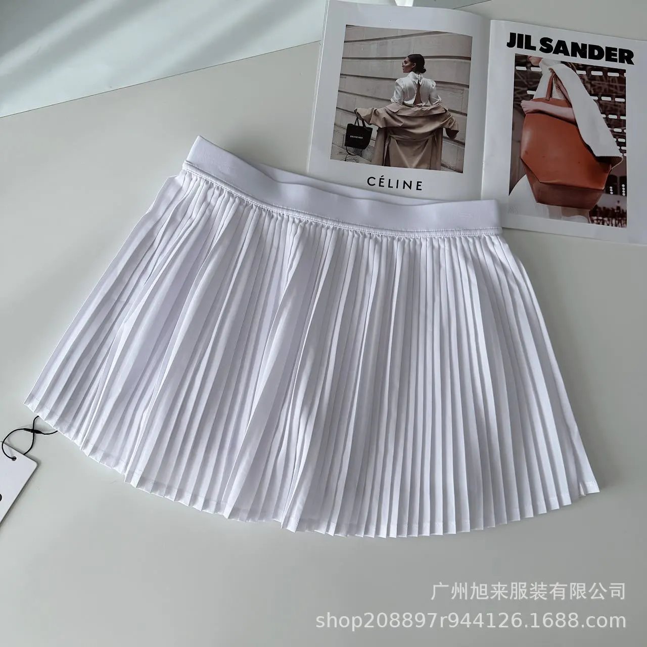 Celine Pleated Mini Skirt White - 5
