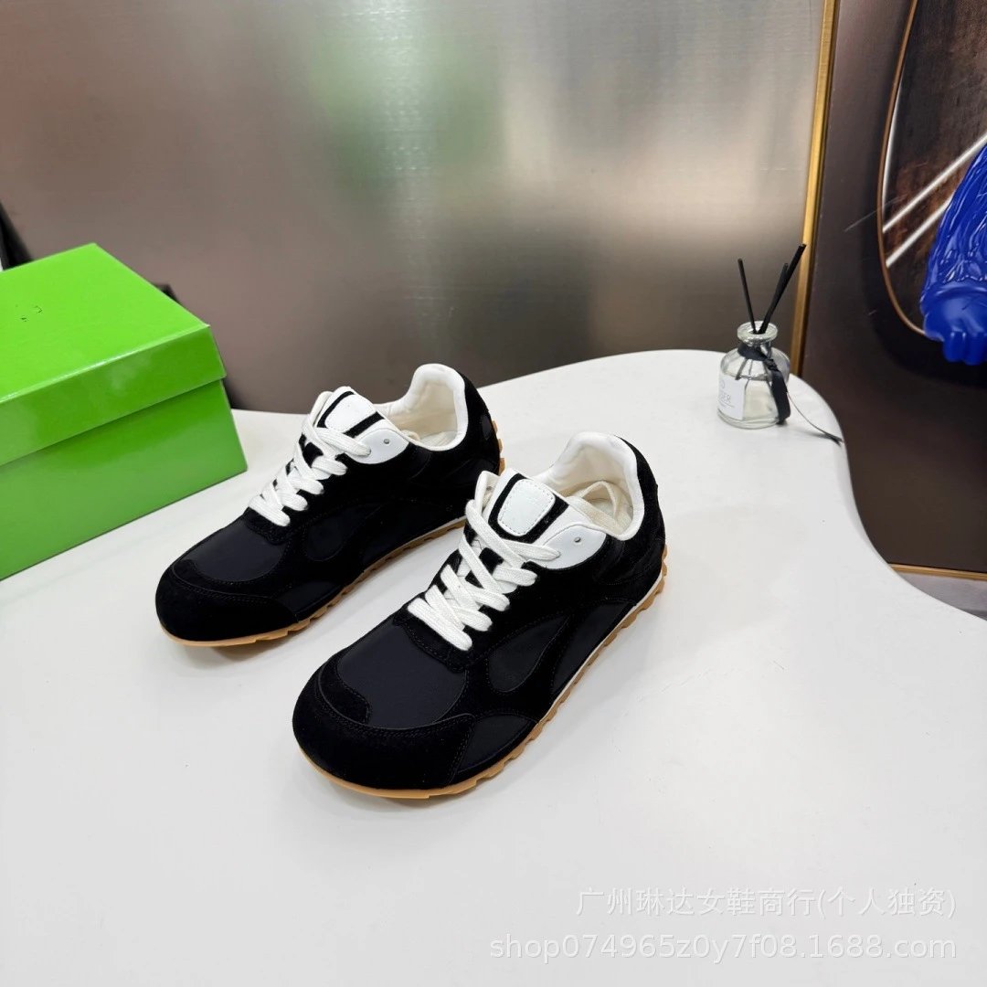 Design Runner Sneakers Navy Blue Light Blue Yellow Suede Sneakers - 8
