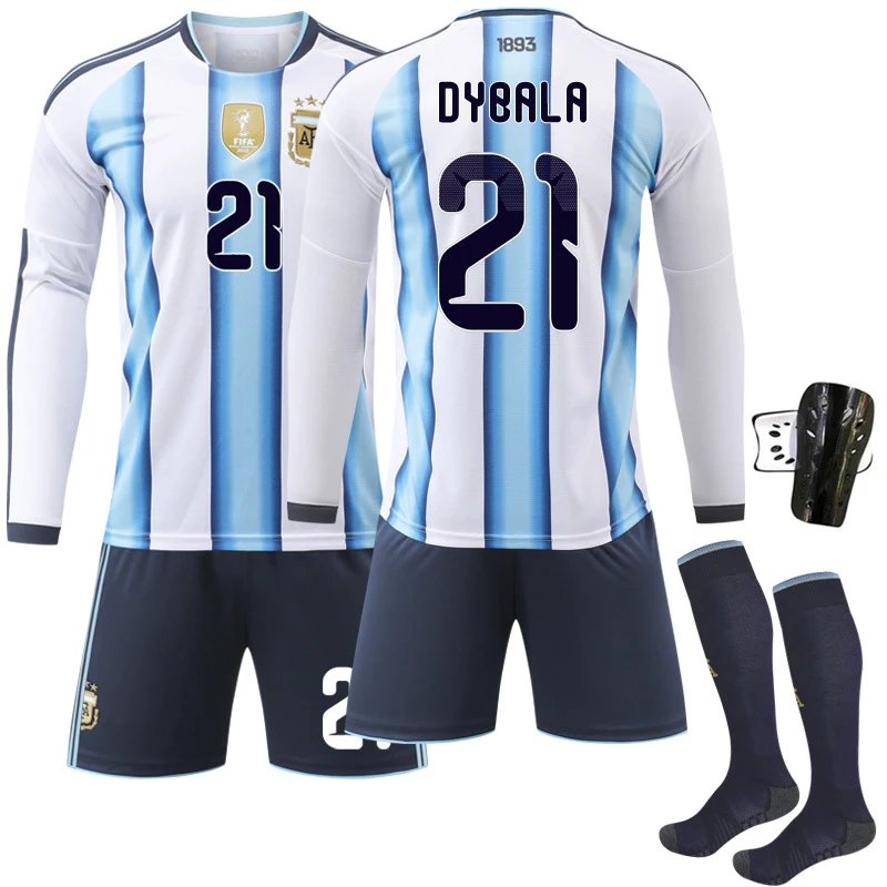 Design Argentina National Team 2022 Home Kit De Paul #7 Jersey Set Jersey - 7