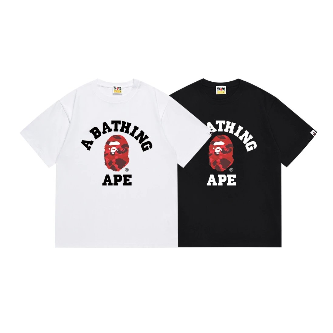 A Bathing Ape Pixel Camo Ape Head White T-Shirt - 7