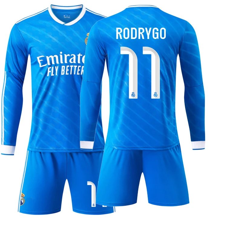 Real Madrid Valverde #8 Blue Away Kit Jersey Set - 10