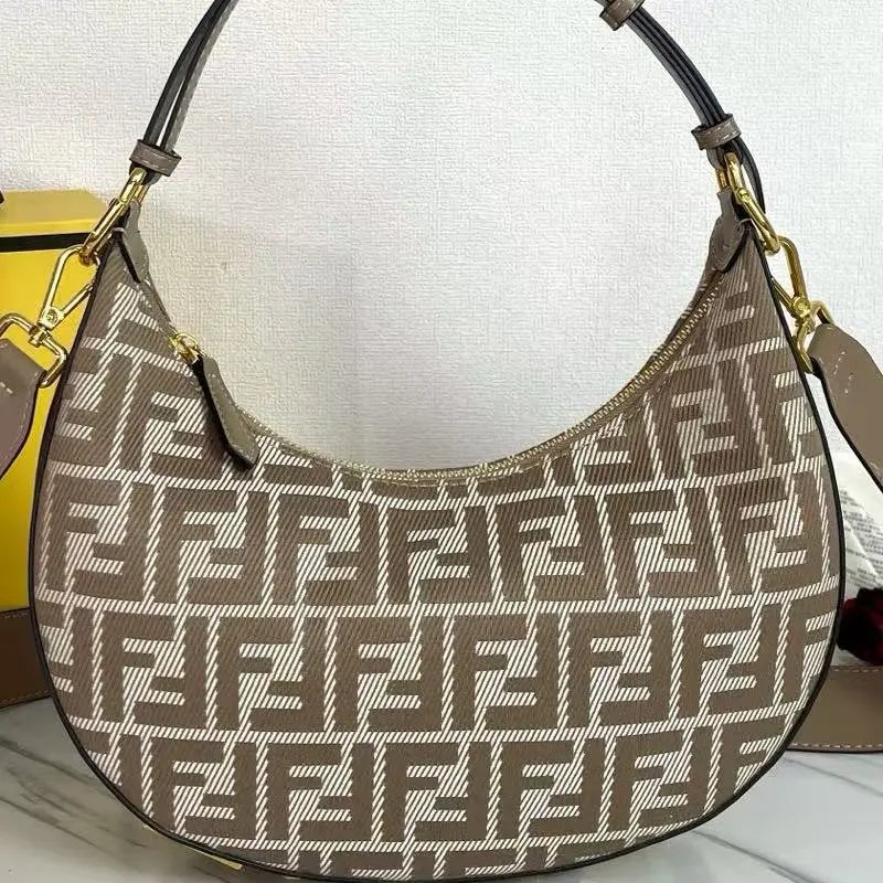 Fendi Zucca Print Orange Saddle Bag Crossbody Bags - 4
