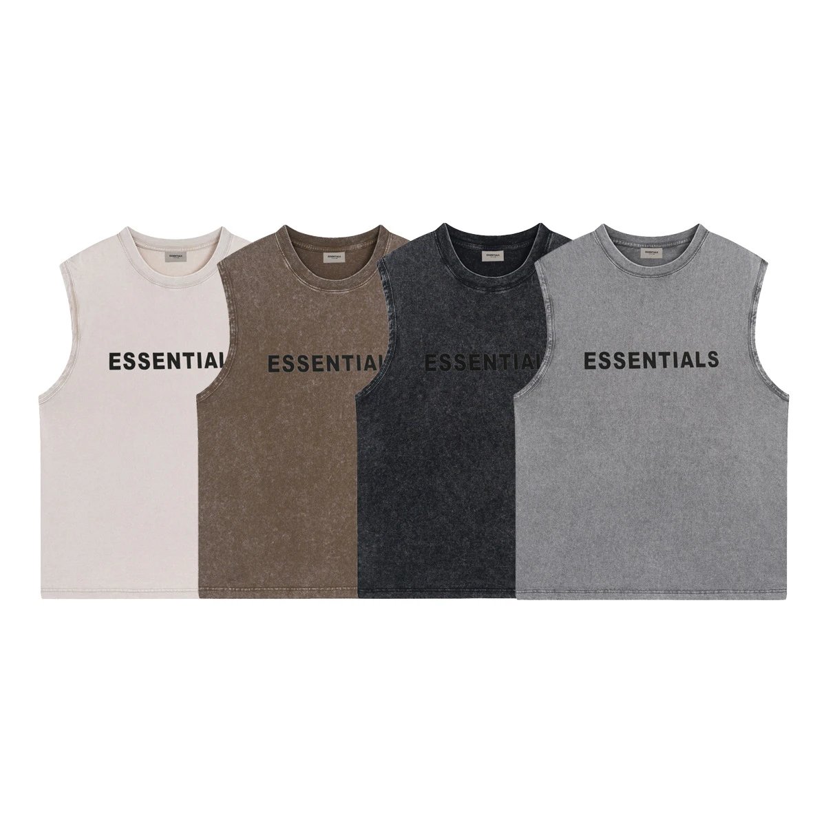 Fear of God Essentials Acid Wash Black Vest-Top - 2