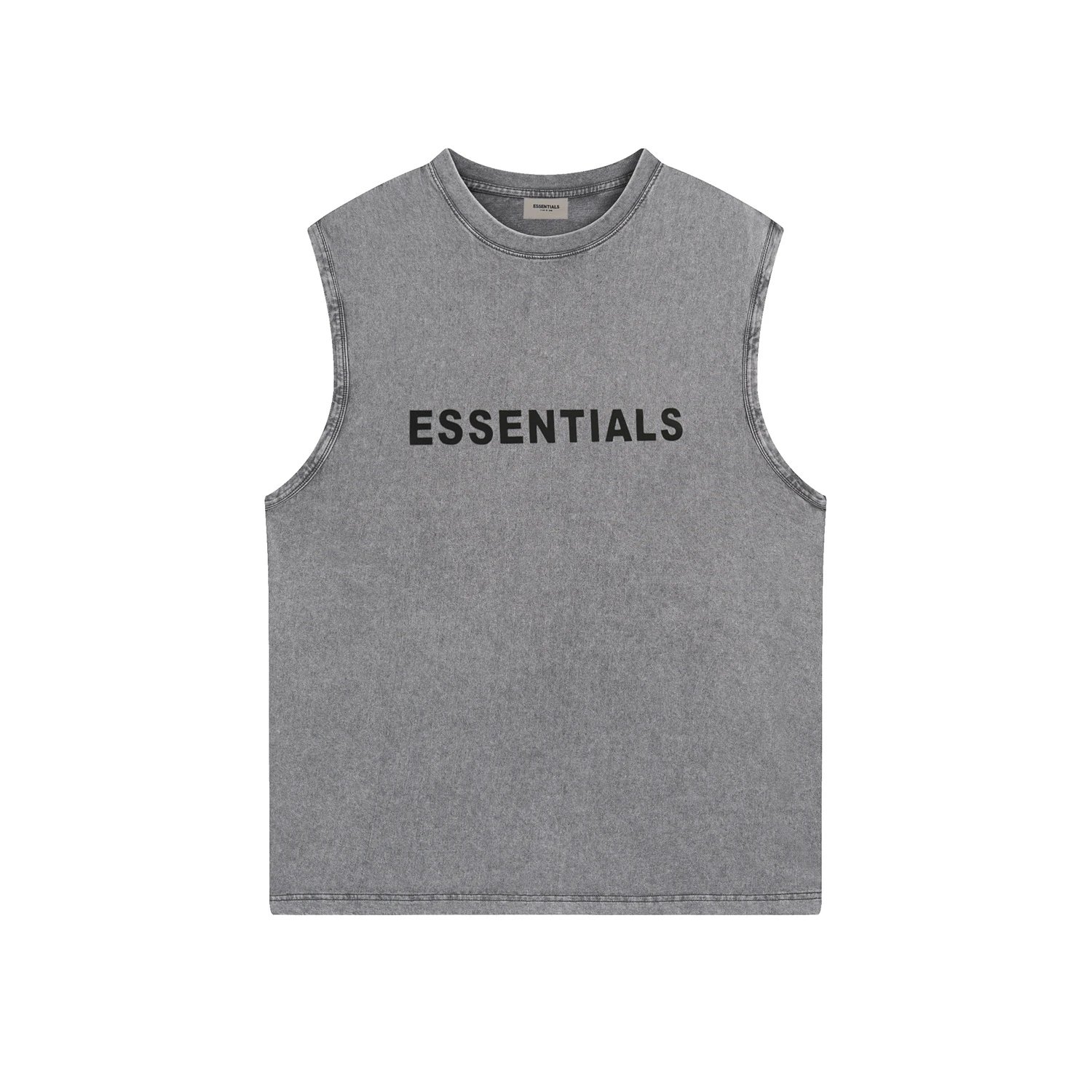 Fear of God Essentials Acid Wash Black Vest-Top - 5