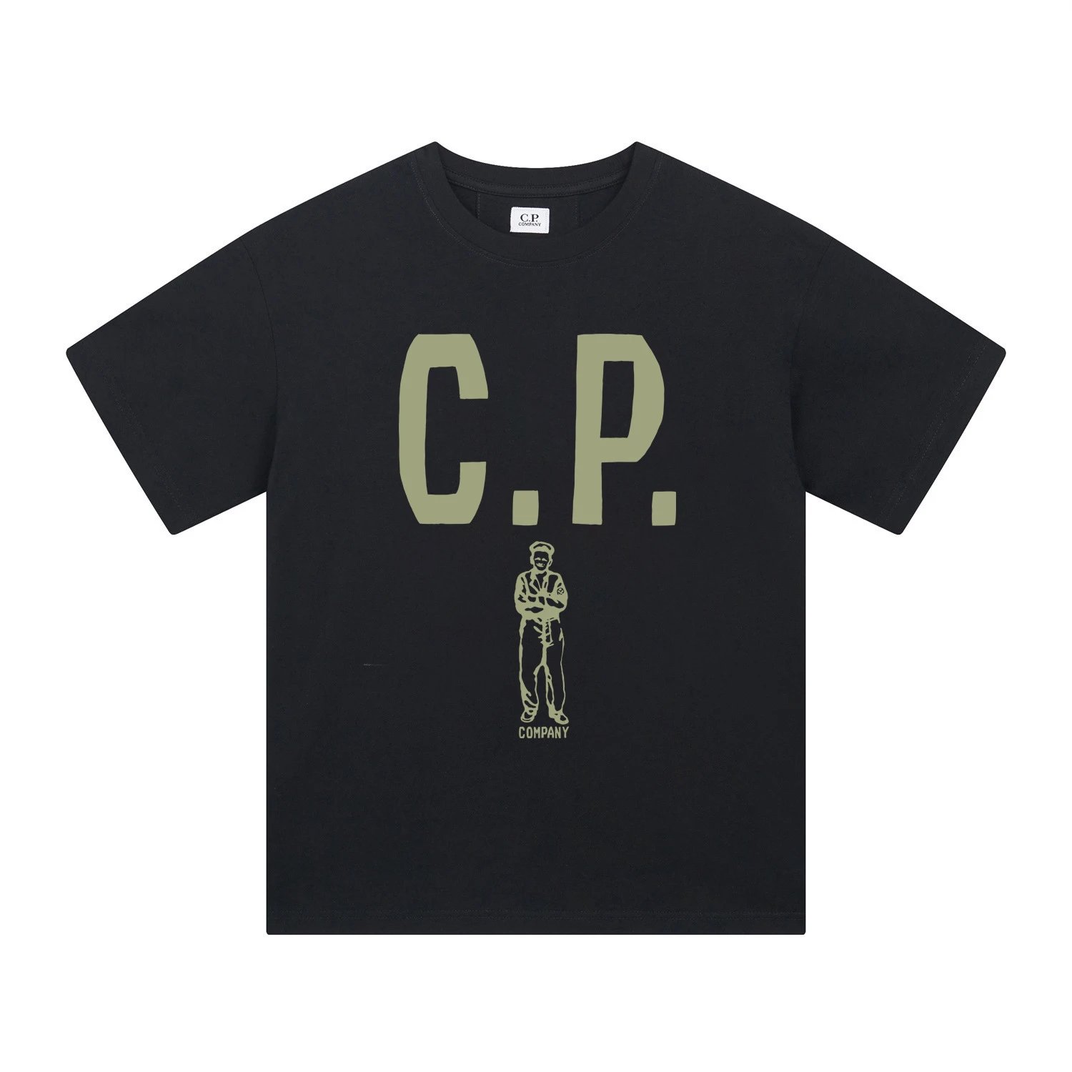 C.P. Company Patch Logo Black T-Shirt - 47