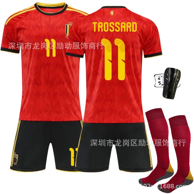 Design Belgium National Team 2022 Home Kit Red Yellow Jersey and Shorts Jersey - 5