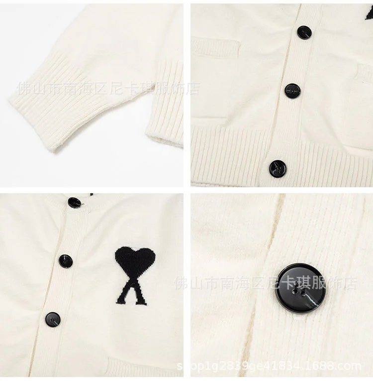 Comme des Garçons Play Heart Logo Light Blue Knit Cardigan Outerwear.cardigan - 5