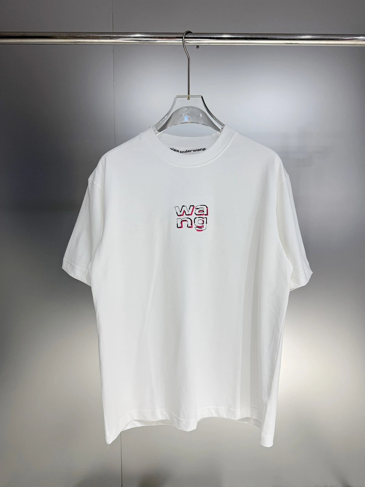 Alexander Wang Wang Logo Embroidered Black T-Shirt - 7