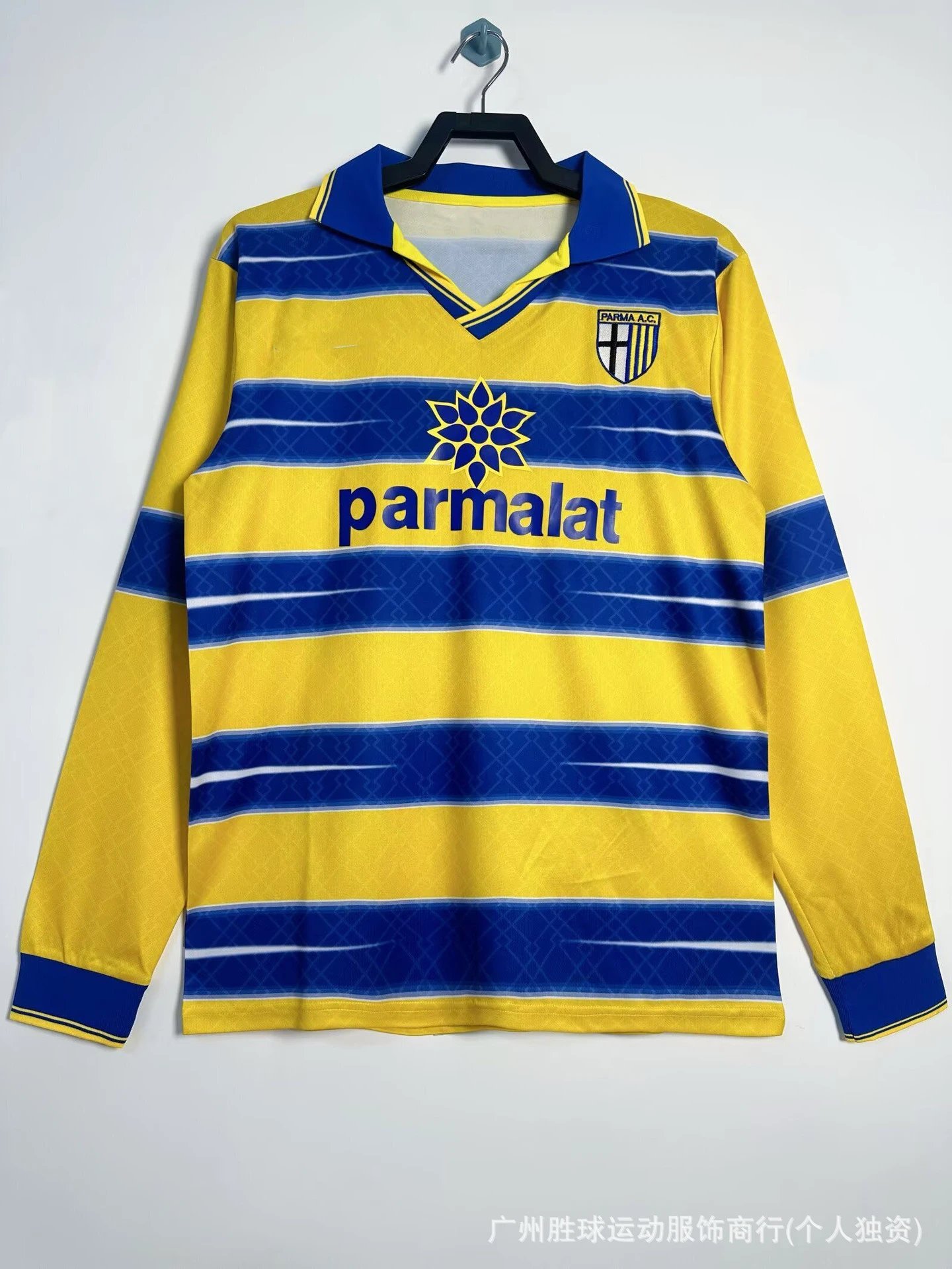 Argentina AFA 1994 Away Jersey Blue Black Diamond Pattern Long-Sleeve Soccer Jersey - 14