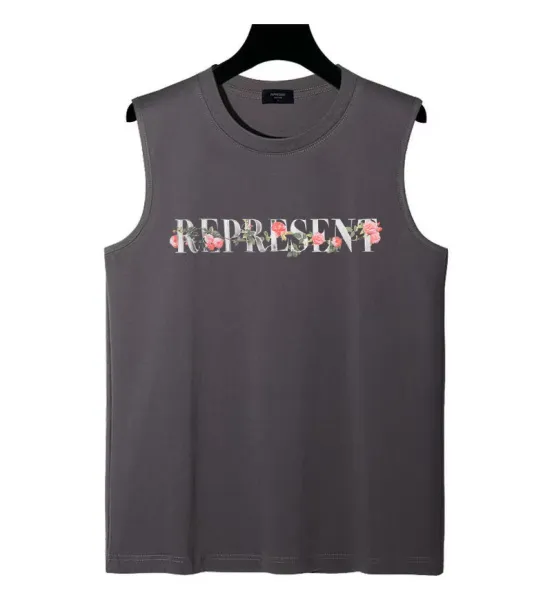 Represent Floral Print Sleeveless Top Gray Vest Top - 1