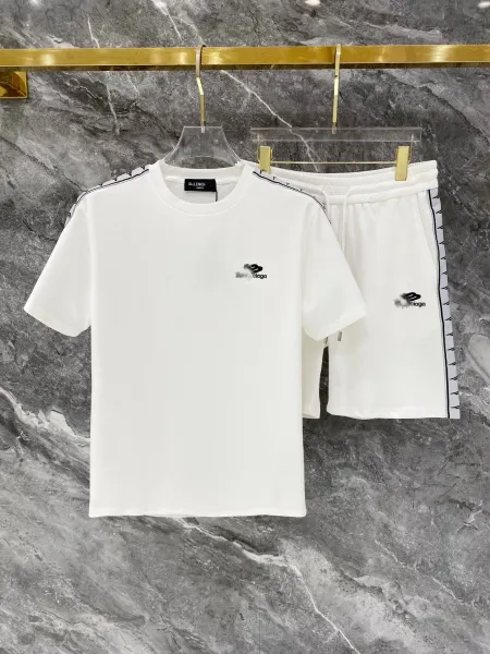 Balenciaga Logo-Embroidered White Track Set - 1