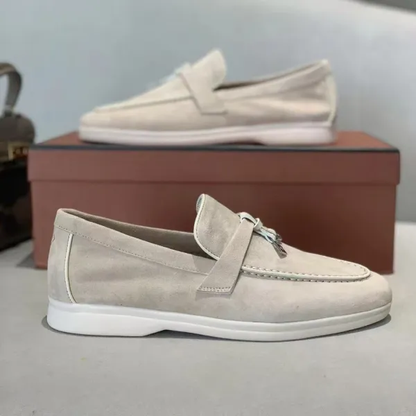 Hogan Loafers Beige Suede Casual Shoes - 1
