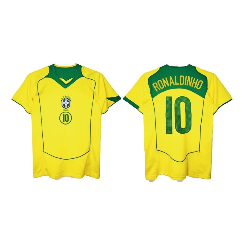 CBF Brazil National Team Ronaldinho #10 Jersey Blue - 6