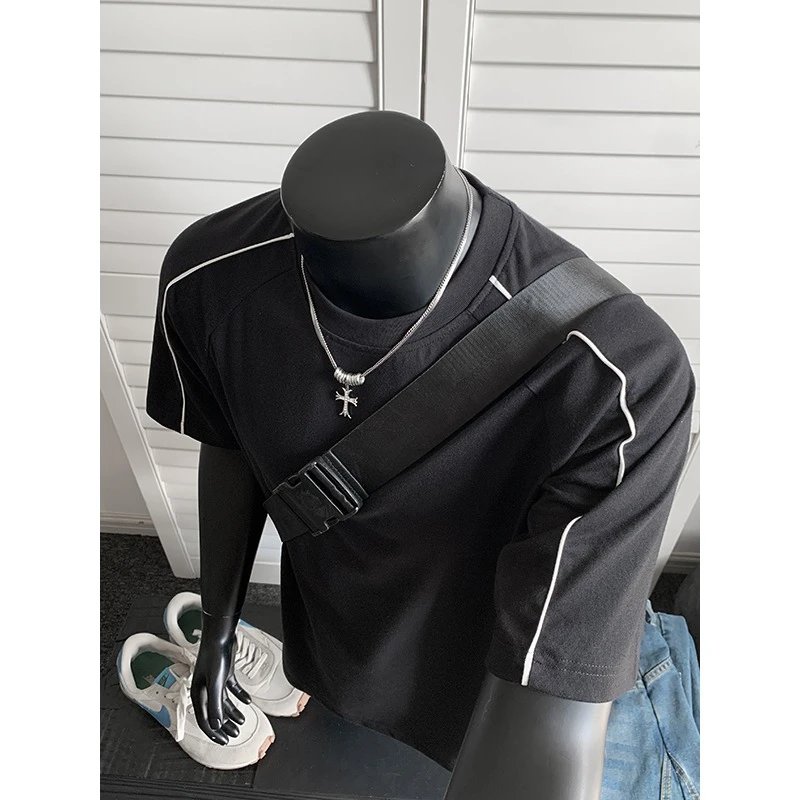 Design Contrast Trim Polo Black Polo Shirt - 40