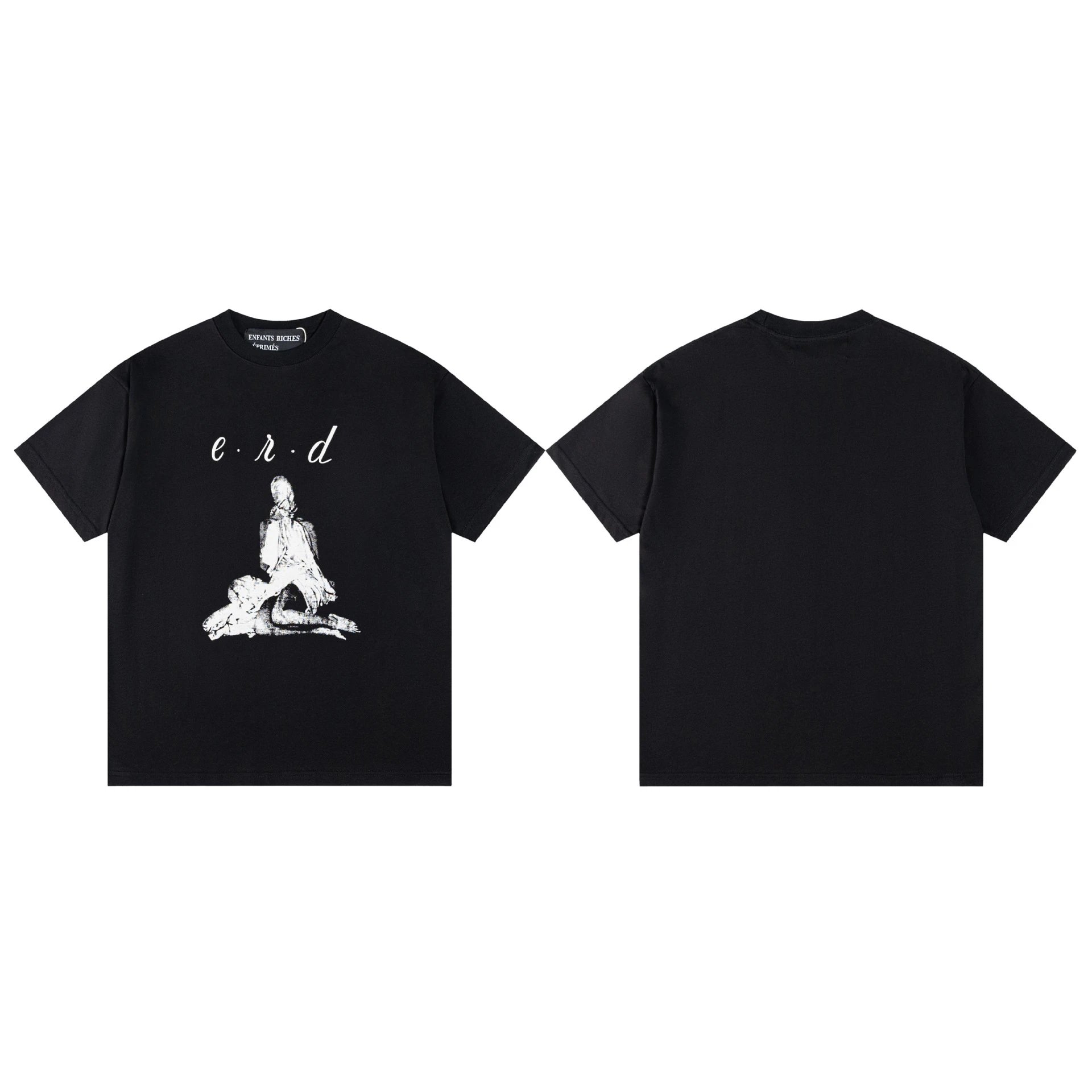 Enfants Riches Déprimés Newspaper Print Graphic T-Shirt White and Black - 11