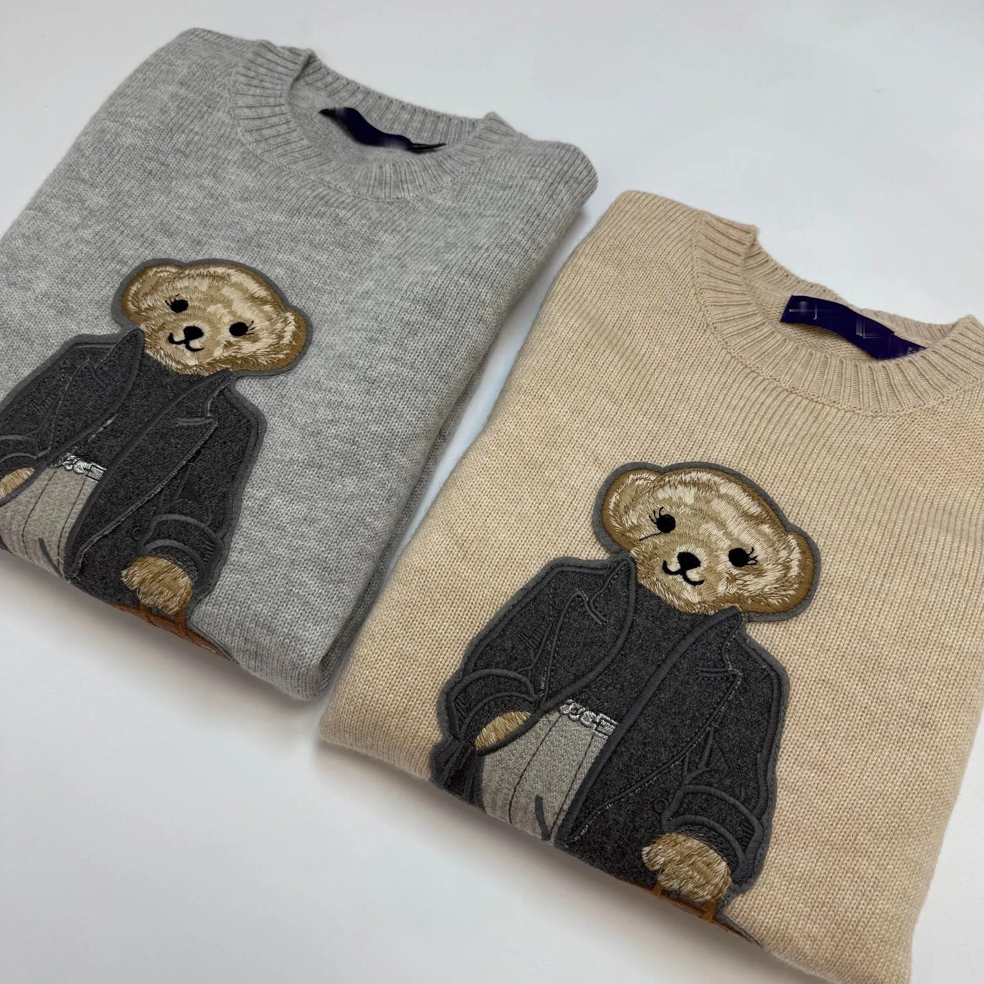 Polo Ralph Lauren Bear Embroidered Gray Sweater - 9