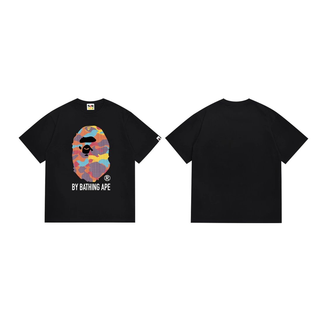 A Bathing Ape Pixel Camo Ape Head White T-Shirt - 24