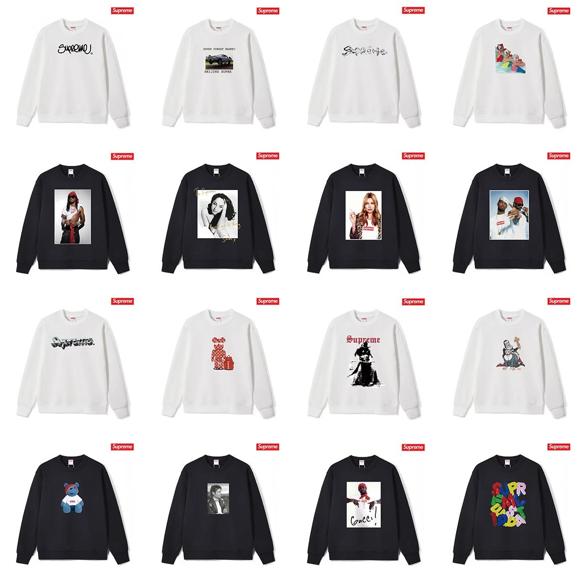 Supreme Graphic Print Crewneck Sweatshirt Unisex