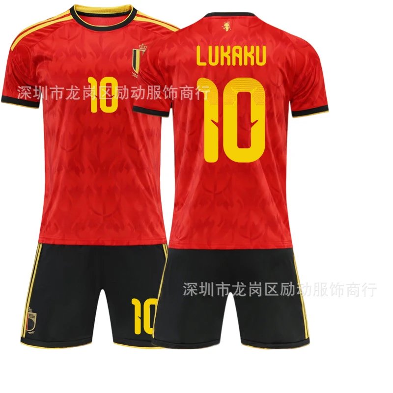 Design Belgium National Team 2022 Home Kit Red Yellow Jersey and Shorts Jersey - 8